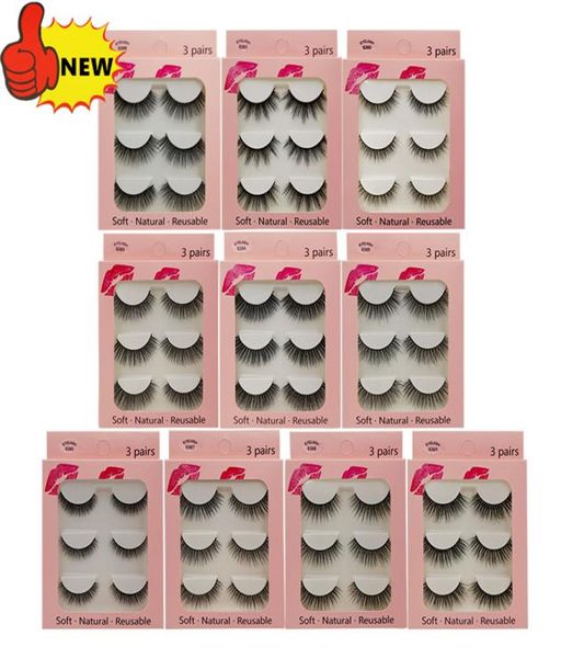 

3d mink false eyelashes handmade reusable dramatic faux eye lashes extensions makeup natrual soft fake eyelash 3pairslot in gift 7045840
