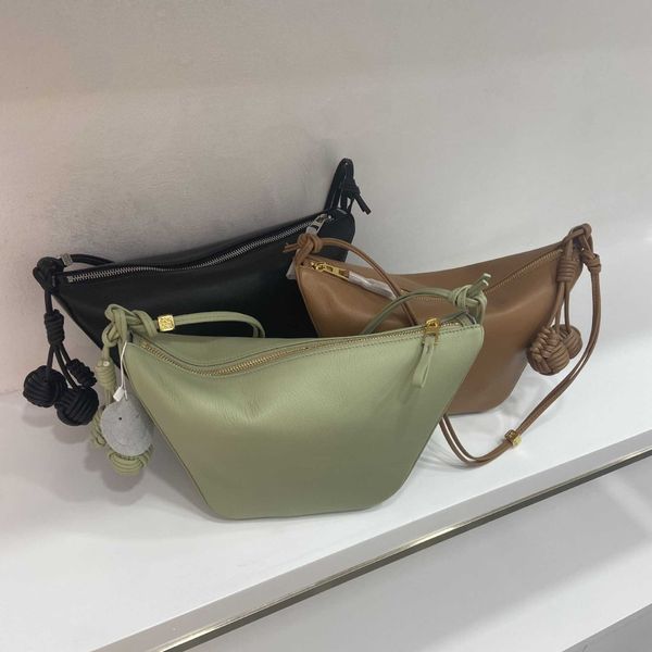 

designer hobo women's bag autumn new family underarm shoulder bag large capacity layer cowhide dumpling bun handheld crossbody loeweeba