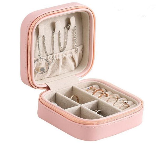 

portable travel jewelry case pu leather zipper jewelry box mini makeup organizer cosmetic box earring ring holder women039s gif4163830, Black;white