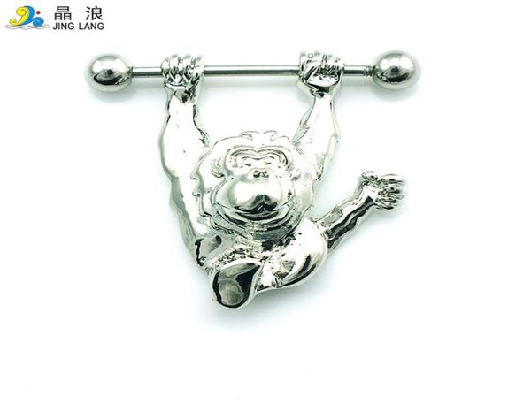 

promotion diy new arrival whole fashion metal silver orangutan belly button rings for women body jewelry5120261