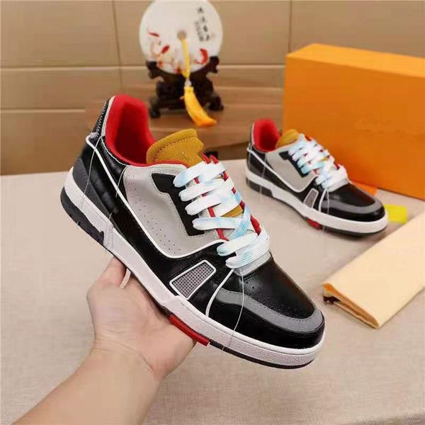 

designers mens luxuries trainers womens sneakers casual shoes chaussures luxe espadrilles scarpe firmate aishang, Red;white