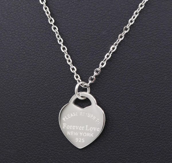 

unique design single heart charms pendant necklaces women jewelry titanium steel excellent quality return to forever love c3785468, Silver