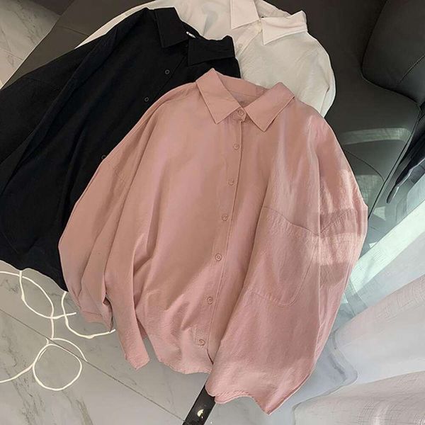 

white shirt high end female french style spring and summer lazy western sunblock design sense niche