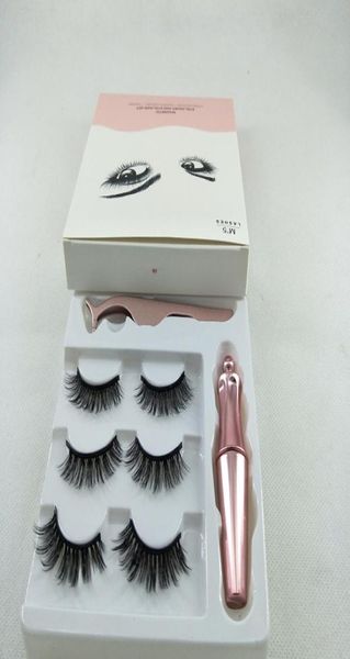 

magnetic eyelashes with eyeliner and tweezer 3 pairs 5 magnetic false eyelashes liquid eyeliner makeup set reusable eyelash no glu8473139