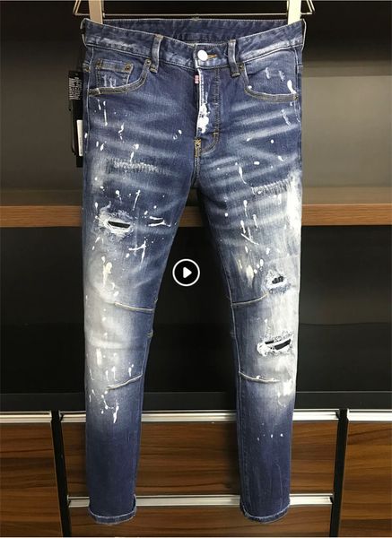 

men's jeans designer european jean hombre letter star men embroidery patchwork ripped for trend brand motorcycle pant mens skinny 05, Blue