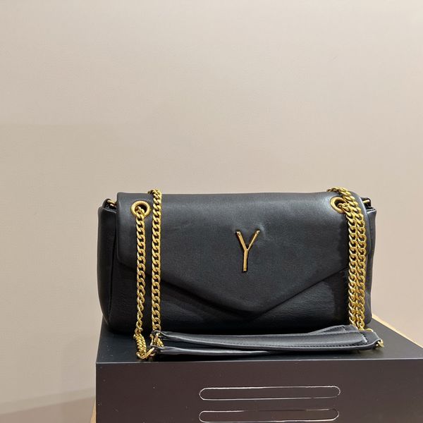 

designer bag luxury handbag shoulder bag brand crossbody classic flap envelope bag y-shaped stitched leather women's metal chain flap m