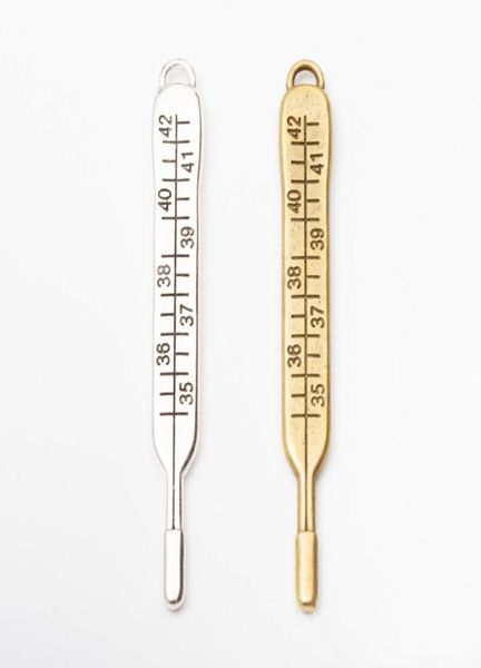 

20pcs 719mm antique silver color medical thermometer charms bronze retro clinical pendant for bracelet earring necklace diy jewel8374241, Bronze;silver