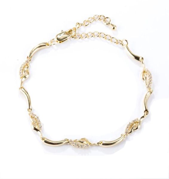 

new fashion 18k yellow gold plated cz foot anklet chains for girls women for wedding party nice gift7937975, Red;blue