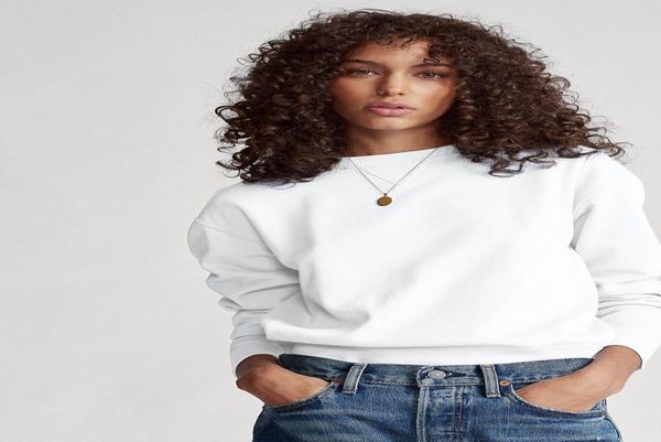

new women's solid polo hoodies small horse embroidery cotton long sleeve o-neck pullover slim sweatshirts be white black size s-xl79742