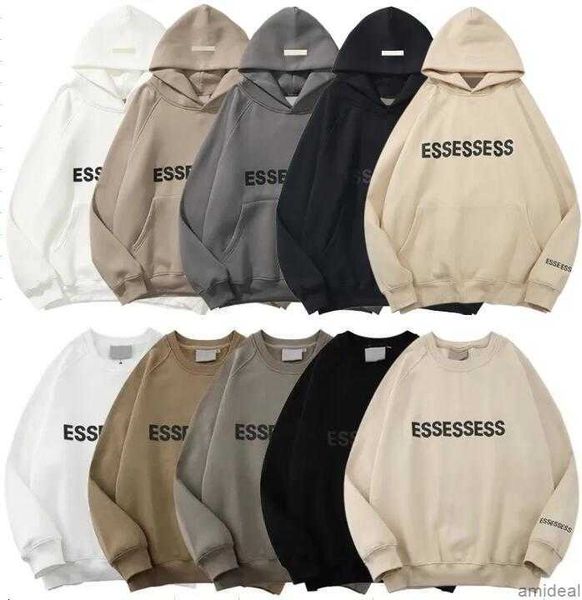 

designer hoodies women mens essent hoodie fashion loose essentail streetwear sweatshirts clothing essentialhoodie lovers high street tracks, Black