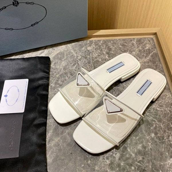 

ciabatte hyaline clear pvc logo slippers slides sandals heeled flat heels open-toe shoes women's luxury designers leather outsole casua, Black