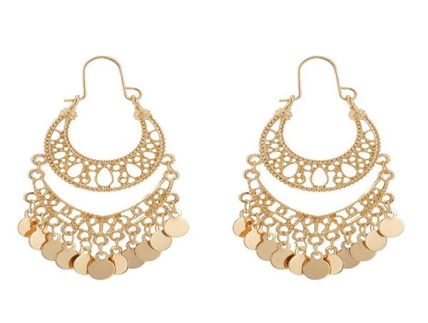 

ethnic classic gold color hollow earrings flower boho jewelry for women retro copper dangle earrings6525936, Silver