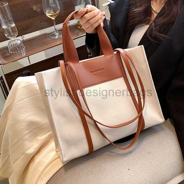

shoulder bags canvas bag large capacity color contrast single shoulder bag 2022 new handbag trend fashion tote bagstylishdesignerbags