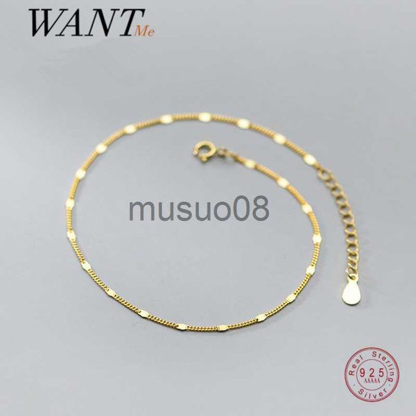 

anklets wantme genuine 925 sterling silver fashion simple silver piece link chain anklet for women punk hip hop korean party jewelry j230815, Red;blue