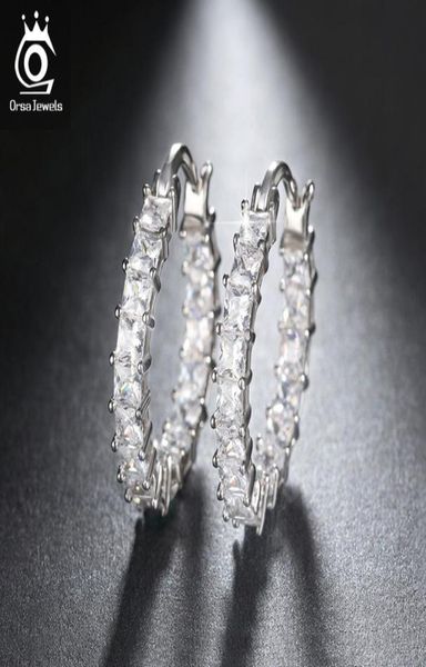

hoop jewels fashion ladies loop earring roundshape with 01ct brilliant austrian cubic zirconia hoop earrings for women oe1446319634, Golden;silver