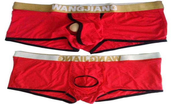 

open front mens underwear boxers wangjiang ice silk transparent boxer shorts men crotch hole male underpants slip homme sex4570931, Black;white