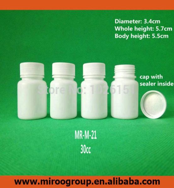 

1002pcs 30ml 30g 30cc wide mouth hdpe white pharmaceutical empty plastic pill bottle plastic medicine containers with cap seal3653611
