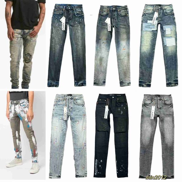 

purple-brand jeans new launch designer jeans genuine medn designer antiaging slim fit casual jeans, Blue
