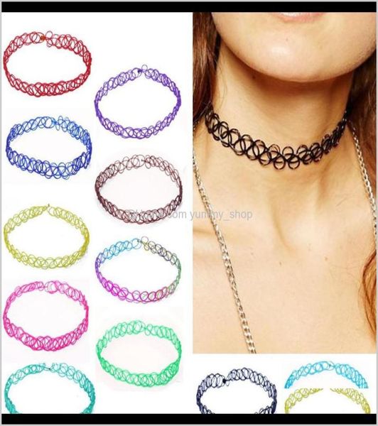 

vintage stretch necklaces for girl charm gothic elastic female wedding gift ophv9 chokers f6npv3473987, Golden;silver