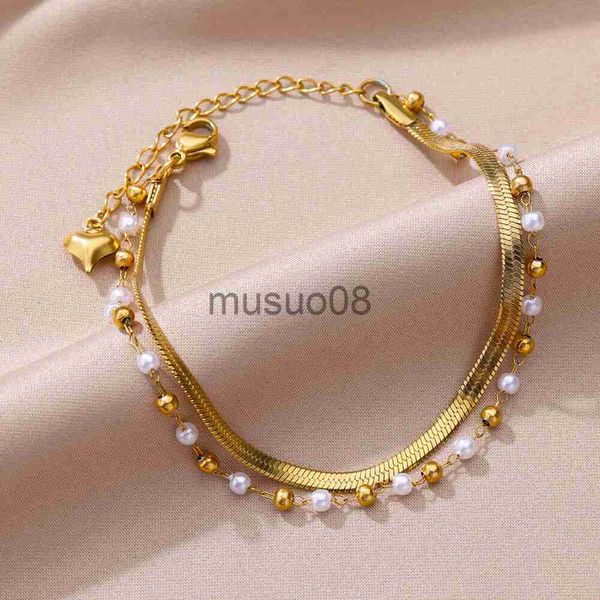 

anklets imitation pearls anklets for women gold color stainless steel ankle brelet on the leg chain summer beh cessories jewelry j230815, Red;blue