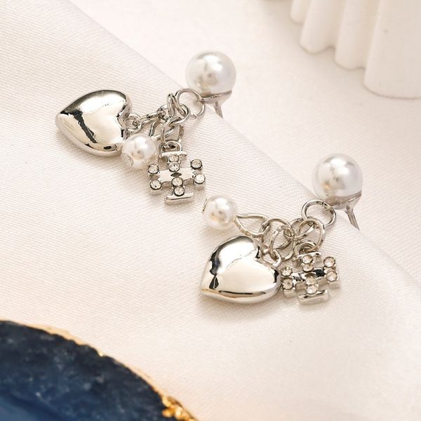 

fashion women 18k gold plated designer ear stud earrings brand designers geometry letters crystal rhinestone earring wedding party jewerlry, Golden;silver