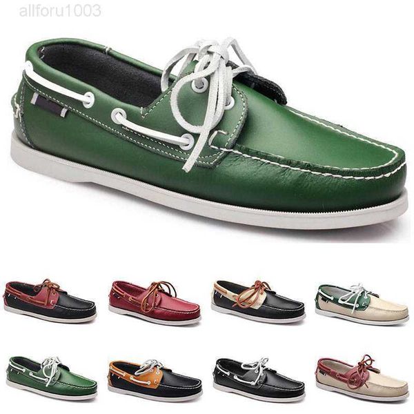 

men's shoes casual peas leather driving soft sole fashion black navy white blue sier khaki yellow dark grey footwear all-match lazy768