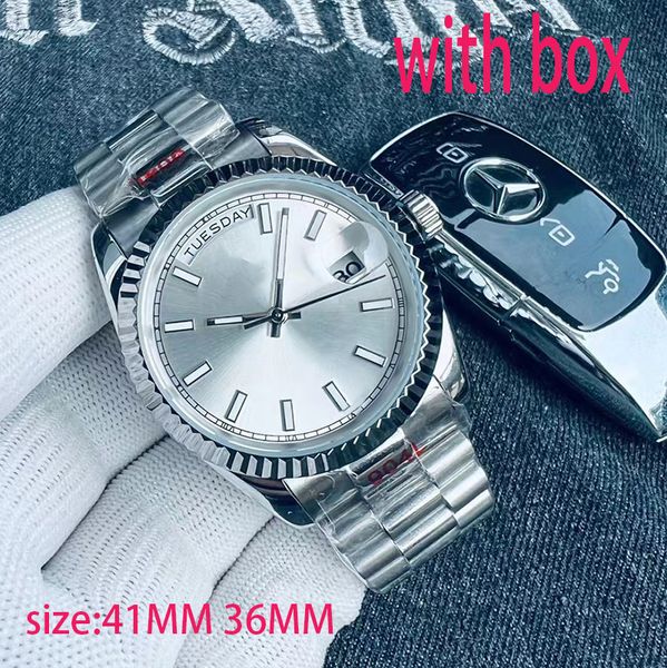 

mens watch automatic mechanical watch 41mm36mm stainless steel sapphire glass watch designer waterproof watch high grade folding buckle watc, Slivery;brown