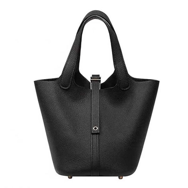 

authentic handbag desinger totes picotin bags bag 2023 new h family vegetable basket leather womens versatile bucket large capacity mothe x2