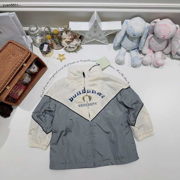 

luxury designer baby clothes kids jacket panel design hooded size 90-160 cm child long sleeved hooded coat july19, Blue;gray