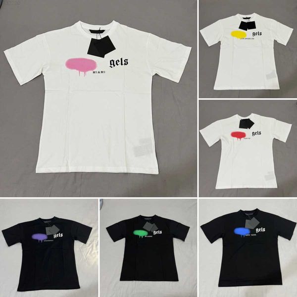 

lsim men's t shirts ss designer of luxury t shirt brand palms angels angel t shirt pa clothing spray letter short sleeve spring summer, White;black