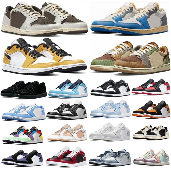 

1s low basketball shoes jumpman 1 mens women fragment x traviss reverse mocha black cat vintage unc football grey aluminum hemp white taxi b