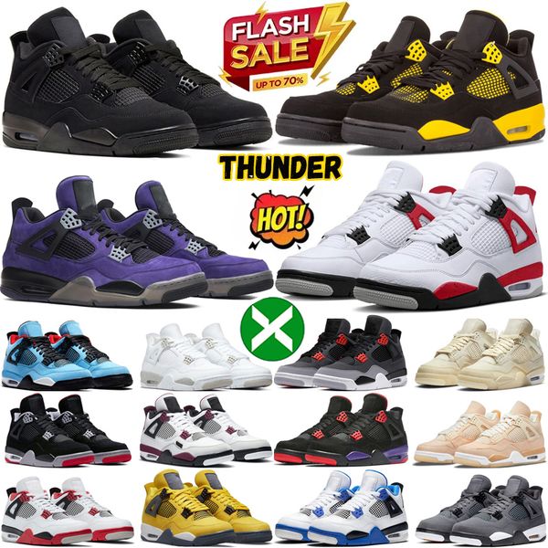 

j4 shoes jumpman 4 travis purple black cat 4s basketball shoes for men women og red thunder pine green military white oreo sail seafoam spor