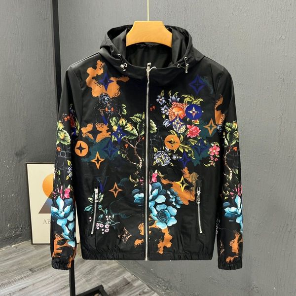 

women's jackets spring jacket women fashion flowers printing sequins vintage loose streetwear printed jacket men's patterned jacke, Black;brown