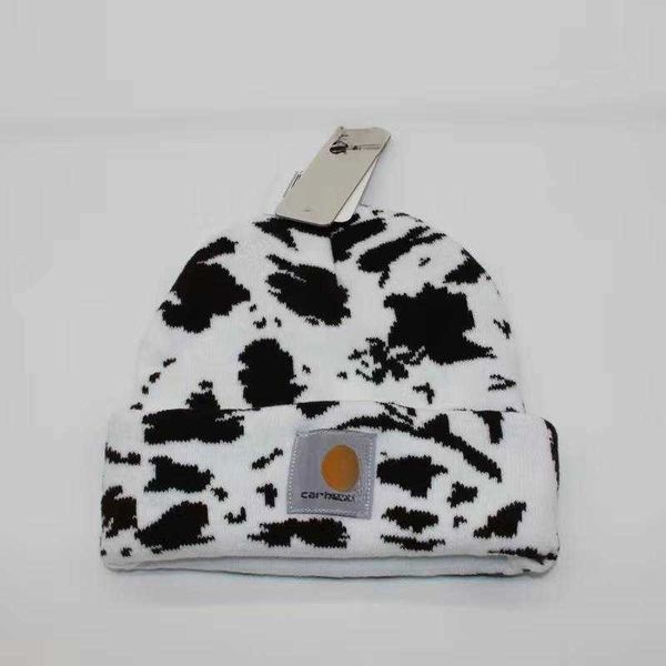 

beanie/skull caps winter camouflage knitted hat men's and women's vintage woolen cap warm ski hat hip hop caps print pattern, Blue;gray