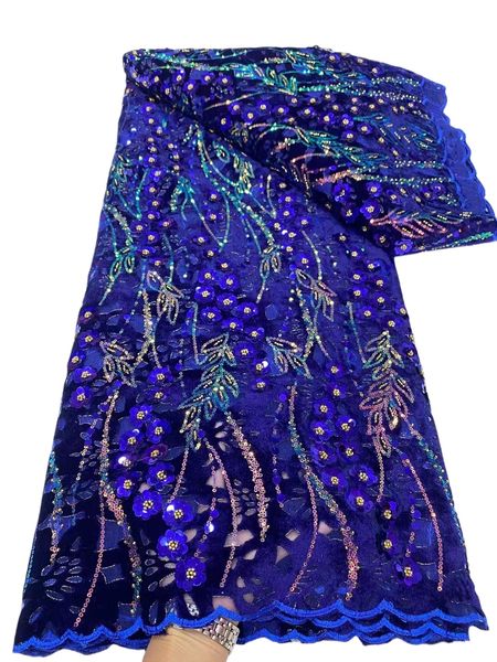 

laser flannelette lace fabric with sequins 5 yards nigerian ladies evening party beaded embroidery dress african female sewing craft 2023 pr, Black;white