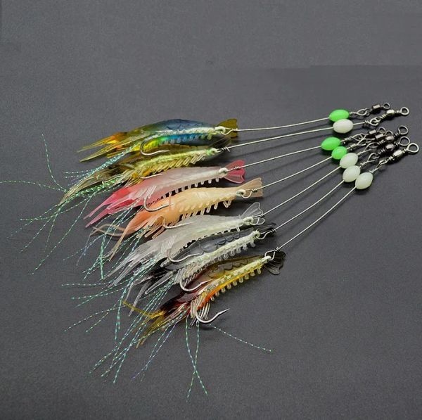 

baits lures 7pcslot 8cm 5g silicon shrimp fishing lure luminous soft mixed color artificial bait pesca sabiki rigzz