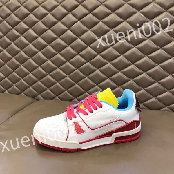 

2023 new luxury designer sneakers women shoes classic calfskin sneakers casual style leather trainers lace-up sports train shoes size 39-44, Black