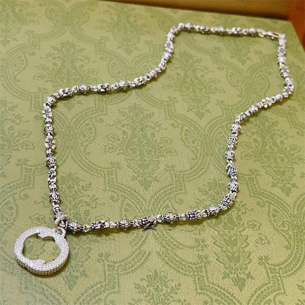 

classics brand pendant necklace ggity double letter g logo woman jewelry designer men 925 silver gold long necklaces 7856