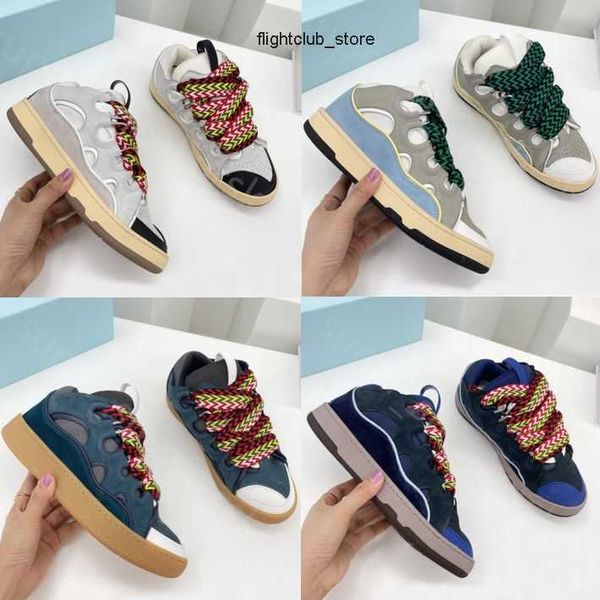 

luxury lanvinly calfskin new leather fashion platform designer women shoes wov classic rubber casual shoes men curb sneaker sneakers mesh mu, Black