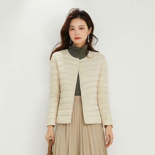 

women's jackets women liner duck down jacket o-neck variable v-neck female winter keep warm collarless ultralight quilted puffer coat 2, Black;brown