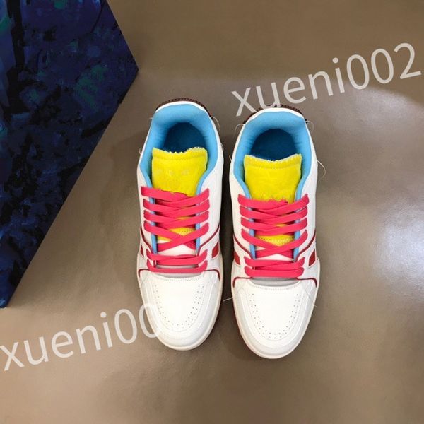

luxury designer sneakers women shoes classic calfskin sneakers casual style leather trainers lace-up sports train shoes size 39-44 rd1011, Black