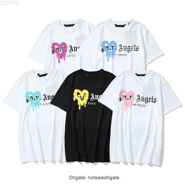 

ykmx designer of luxury t shirt brand palms angels angel t shirt pa clothing spray letter short sleeve spring summer tide men and1, White;black