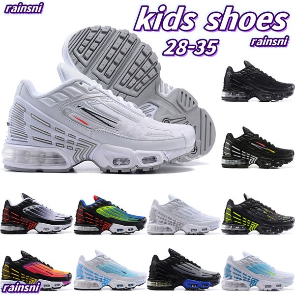 

kids shoes tn youth low sneakers enfants infants toddlers children triple black white 3 designer brand q2cq#
