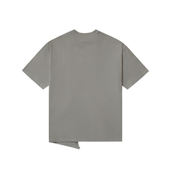 

irregular print loose short-sleeved t-shirt men and women tees, Black;brown