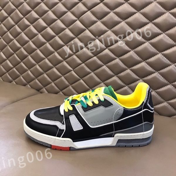 

2023 new designer sneaker virgil trainer casual shoes calfskin leather abloh white red blue overlays platform low sneakers size 39-44 rd1012, Black