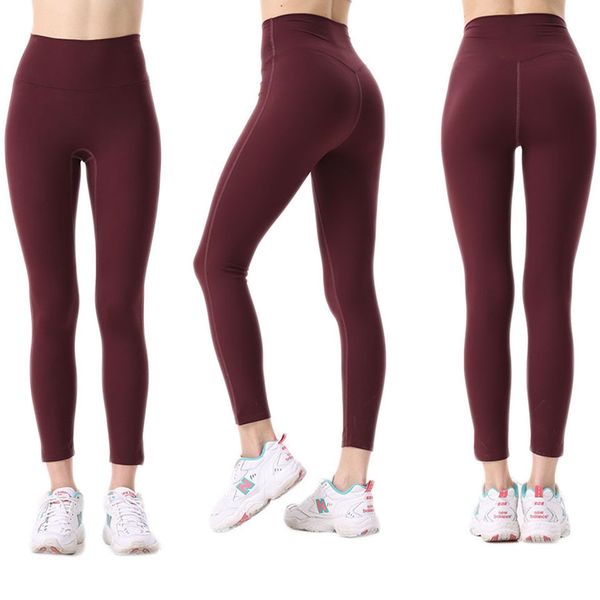 

2023 women's yoga legging wear sports lady's no embarrassment line pants lady's hip lift tight high waist nude fitness exerci