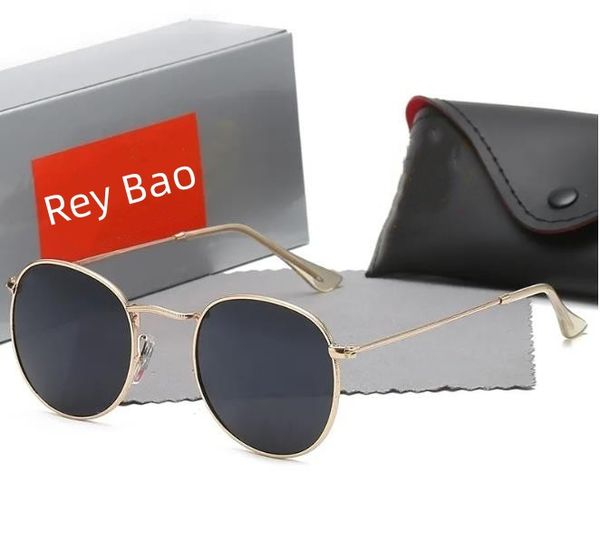 

men round metal sunglasses classic ray brand retro women sunglasses luxury designer eyewear metal frame designers sun glasses woman ml 3447, White;black