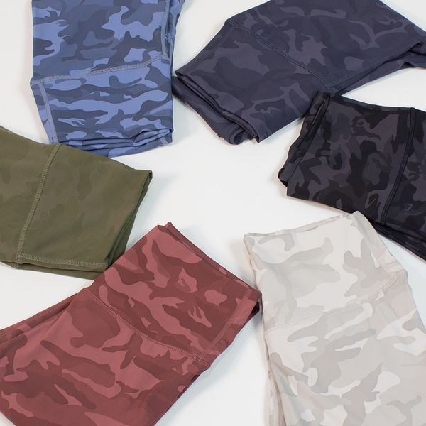 

new yoga clothes 6 colors camouflage pattern yoga pants sports fitness yoga night run can wear naked sense of nine-point pants lulu