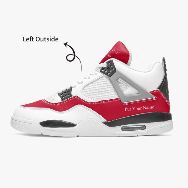 

diy custom basketball shoes mens and womens comfortable white red breathable trainers outdoor sports 36-46