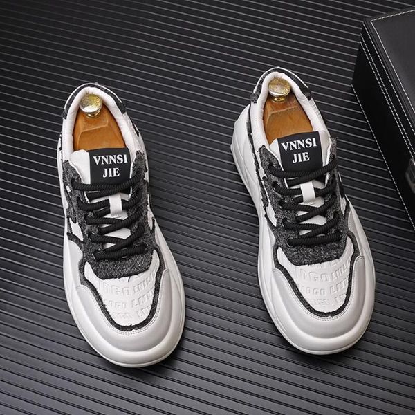 

new men's trend everything casual sports running thick sole soft sole anti-slip wear-resistant dad tide shoes zapatillas hombre a28, Black